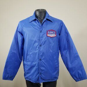 VTG AAmco S Shop Jacket Fleece Lined Auto Mechanic Grease Monkey Snap USA Patch